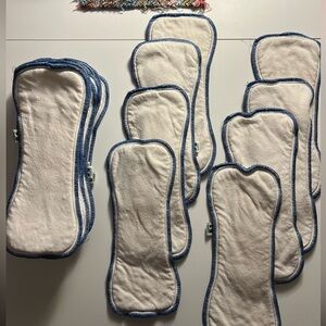 Best Bottom Reusable Cloth Diaper Inserts with Blue Trim - Bamboo Viscose.